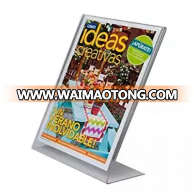 Acrylic Slanted Sign Holder 8.5 x 11 - Plexiglass Table Menu Card Display Stand - Plastic Picture Frame in Bulk