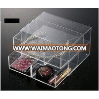 Acrylic Crystal Makeup Organizer With Drawer Toilet Organizer Box