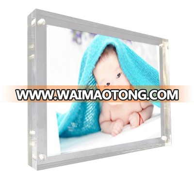 Factory Wholesale Double Sided 4X6 Clear Acrylic Magnetic PhotoFrame