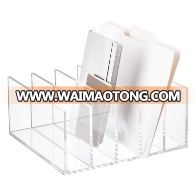 Factory Custom Logo Acrylic Office Home Desk Organizer Bookshelf Document Holder