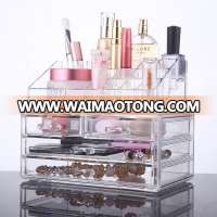 Clear acrylic makeup organizer/plastic desktop organizer/nail polish storage case